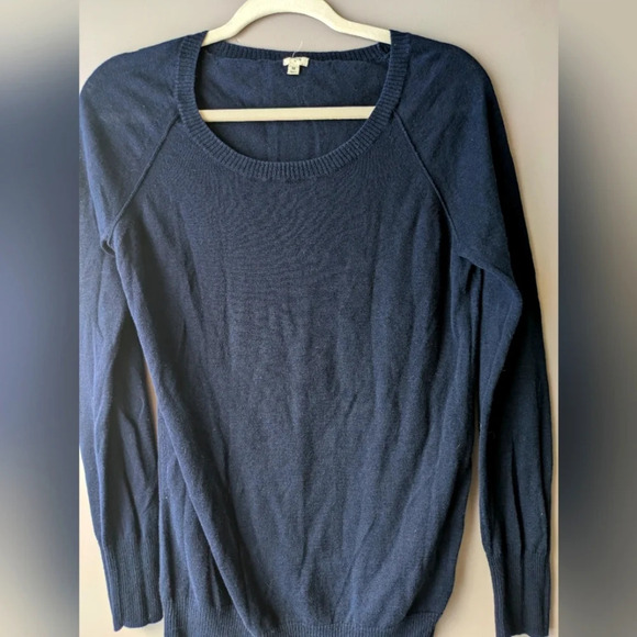 J. Crew Men's Linen Cotton Blend Navy Blue Sweater M - Picture 1 of 6